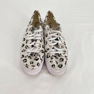 Keds Triple Up Leopard Cream Platform Sneakers Size‎ 9